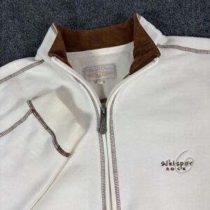 Straight Down 1/4 Zip Mens L Cream Pullover Sweater Performance‎ Whisper Rock
